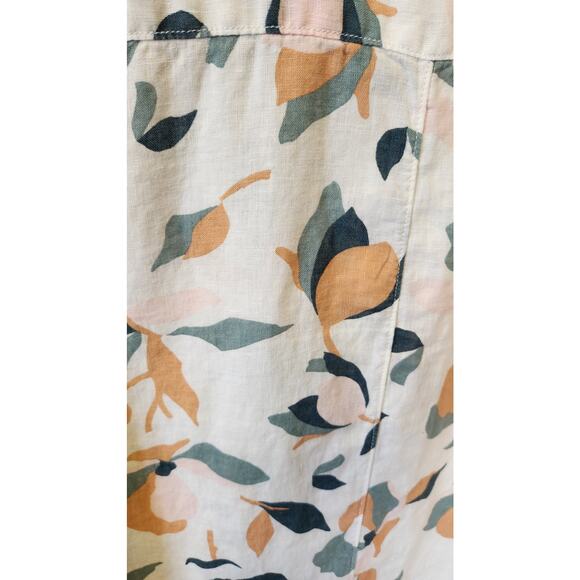 Rachel Zoe 100% Linen Floral Resort Beach Summer Button Up Shirt Dress Sz Large - Picture 5 of 7